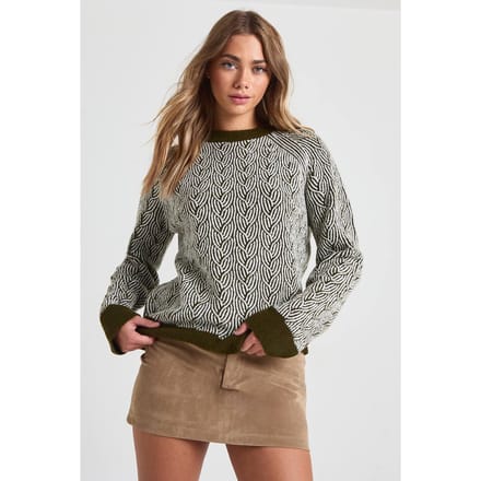 boohoo Dames Textuur Gebreide Ronde Hals Trui | Khaki | Maat: Small