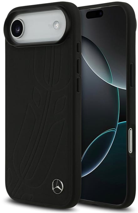 Mercedes-Benz Back Cover - iPhone 17 Air - Zwart - Genuine Leather - Magsafe Compatibel