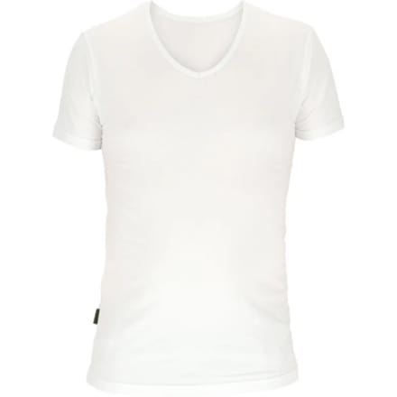 Basset Dames/Heren Bamboe T Shirt V Hals Wit