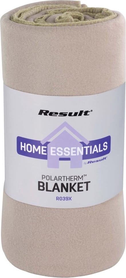 Fleece plaid / bank deken - beige - 140 x 175 cm - luxe/dikke kwaliteit - polyester