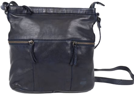 Bear Design Medium Schoudertas / Crossbody Tas  Dames - Leer - Cow Lavato     -  Blauw