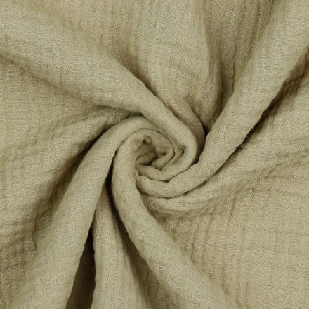 Double Gauze stof - 135cm breed - Beige - 10 meter