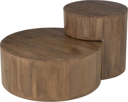 J-Line bijzettafel toge - hout - bruin - 2 stuks