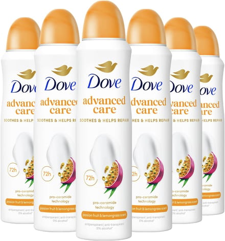 Dove - Anti-transpirant Deodorant Spray - Advanced Care - Passion Fruit & Lemongrass - 6 x 150 ml