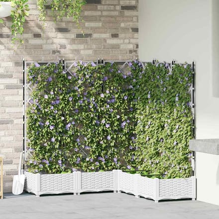 vidaXL - Plantenbak - 5 - st - Wit - 120 - x - 120 - x - 125,5 - cm - PP