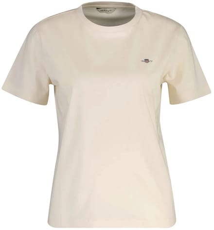 Gant Shield Regular Fit T-shirt Met Korte Mouwen Beige M Vrouw