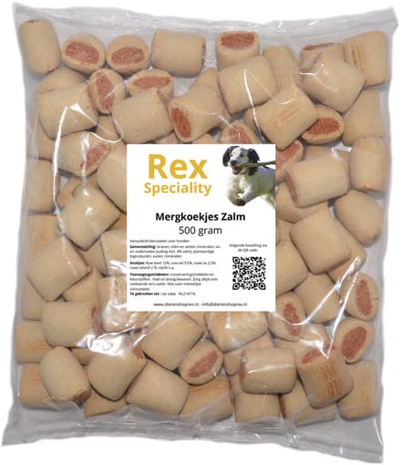 Rex Speciality Mergkoekjes Zalm hond 500 gram