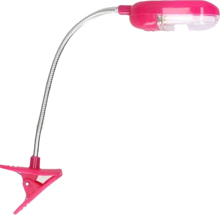 LED Leeslamp met klem - roze - 25 cm - Inclusief batterijen - Flexibele klemlampen