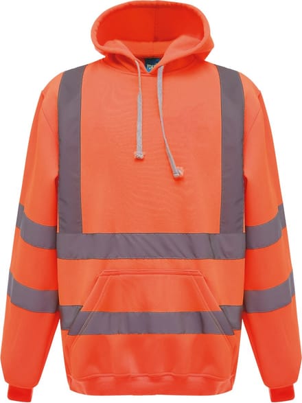 Yoko Hi-Vis pullover hoodie YHVK05 - Hi Vis Orange - M