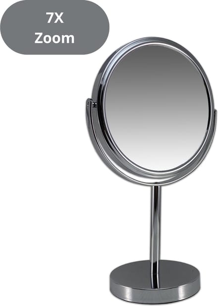 Metalen make up spiegel 7x vergroting - Ø18cm spiegels