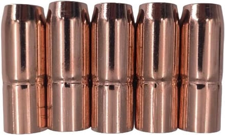 Lasmondstukken MIG - Koperen Tips - Lassen - Consistente Gasstroom - 5 stuks - Koperkleurig
