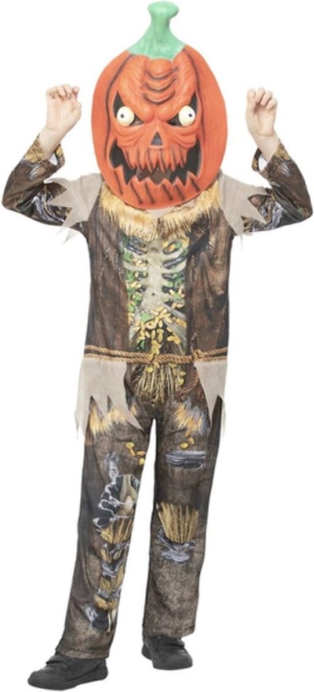Smiffys - Pumpkin Scarecrow Reaper Kinder Kostuum - Kids tm 9 jaar - Multicolours