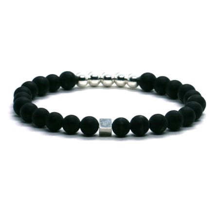 Heaven Eleven - Dames - armband - fijn - 925 - zilver - onyx matte - 6mm