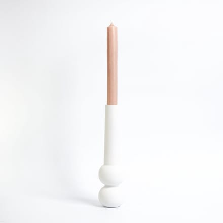Candleholder cone high - White