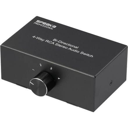 SpeaKa Professional SP-AS-500 Cinch-audio-switch 4 poorten Met metalen behuizing