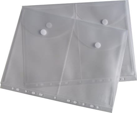5x EXXO-HFP - #36761 - A4 Ringband Documententas - TWIN A5 tassen - 5 Pak @ 5 Kleurloos transparant, 5 pak