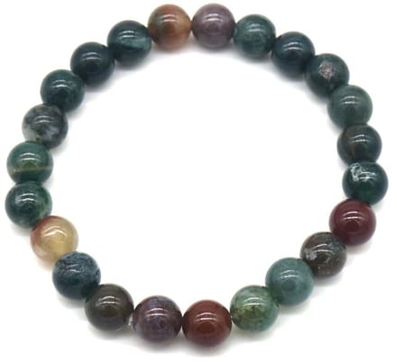 Armband - Indiase Agaat - Indian Agate - 8 mm - Elastisch - Lengte 19cm - Unisex