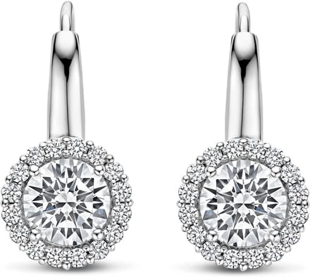 TI SENTO Dames Oorbellen - 925 zilver - Zirconia wit - 78056ZI