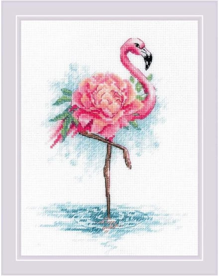 Borduurpakket Blooming Flamingo