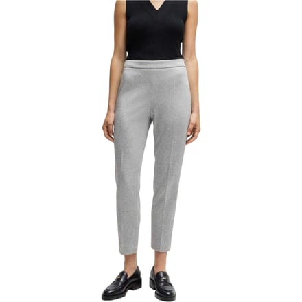 Boss Tilunara Slim-fit chino met rits aan de zijkant voor dames (Grijs)