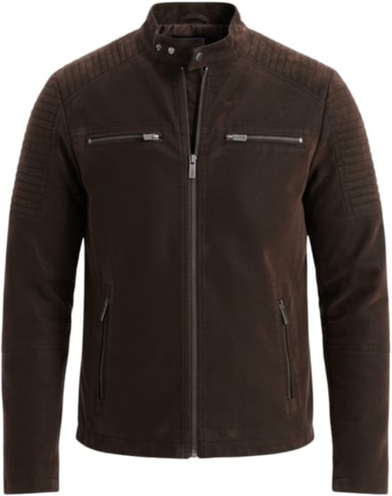 OMBRE Jas - Lange Mouw - Rits - Effen Bruin S