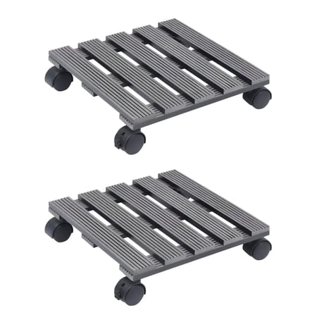 vidaXL - Plantentrolleys - 2 - st - 30x30x7,5 - cm - HKC - grijs