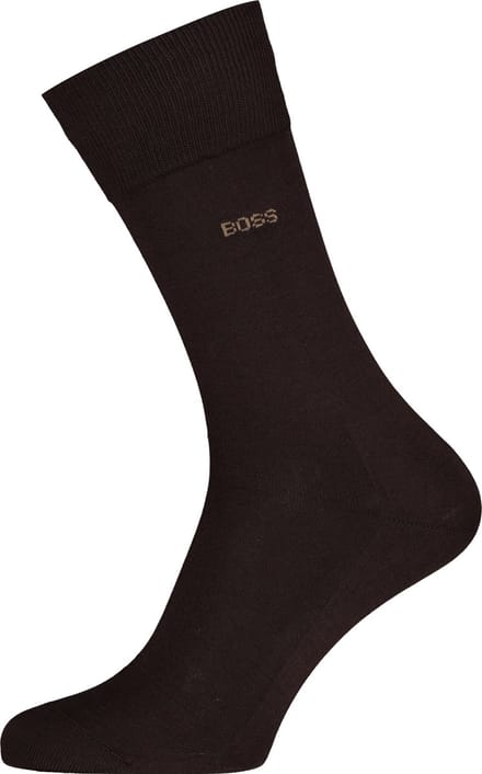 BOSS George uni (1-pack) - herensokken katoen - donkerbruin