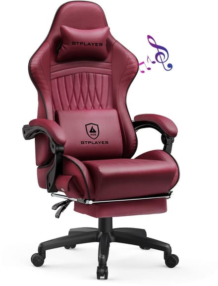 GTPLAYER - Ergonomische Gamestoel - Met Voetensteun en Luidsprekers - Rood