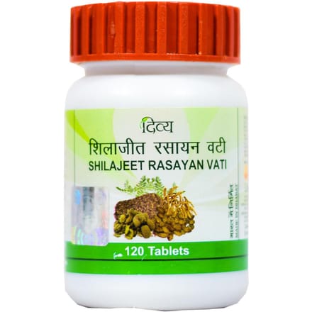 Shilajit Rasayan Vati, Mumiyo(120 tabblad, 300 mg), Shilajeet Rasayan Vati, Patanjali