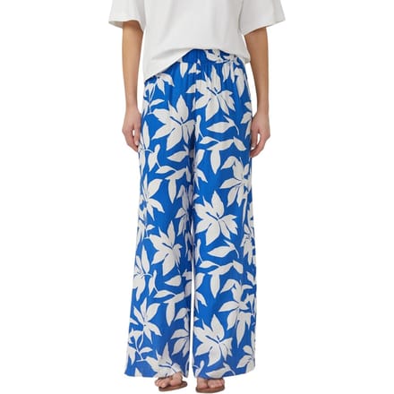 Pantalon met wijde pijpen met plooien en all-over print vrouwen s.Oliver