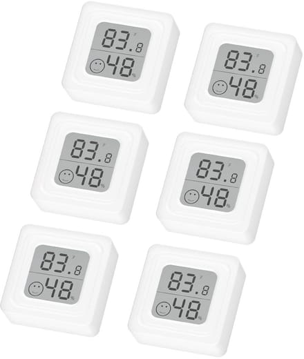 6 Stuks Digitale Binnen Hygrometer & Thermometer met LCD Scherm