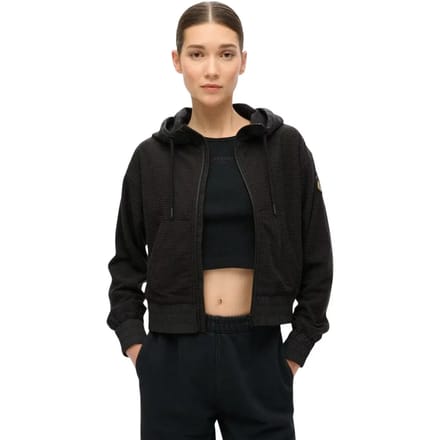 Superdry - Sport Tech Grid Fleece ritshoodie - Dames - Hoodies