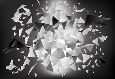 Fotobehang Explosion Birds Abstract | XL - 208cm x 146cm | 130g/m2 Vlies