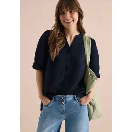 3/4 mouw blouse van linnenmix