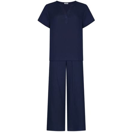 Pastunette Premium - Huispak - Indigo Flow - Katoen - Blauw - V-hals - Maat 38