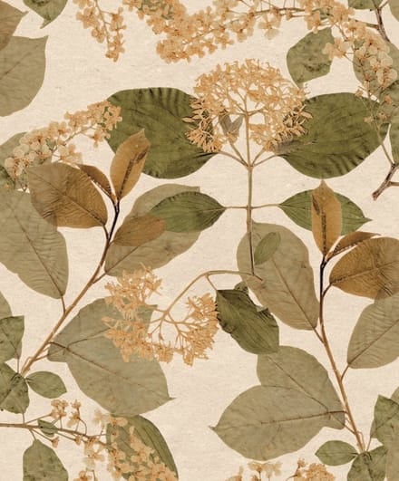Decoprint Herbarium Behang met bladeren en bloemen - HE27231   5415058080518   Behang