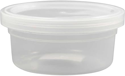 Plastic potje met deksel, h: 38 mm, d: 84 mm, 20stuks, 125 ml