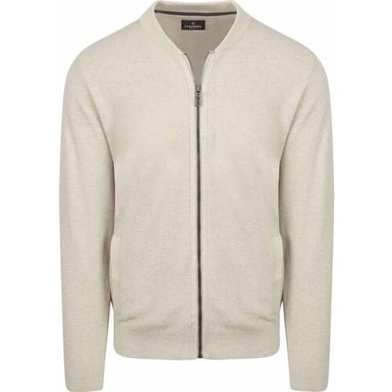 CASAMODA Vest Zip Structure Ecru - Maat XXL - Heren