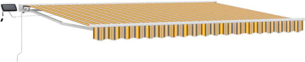 vidaXL - Handbediende - luifel - met - LED's - Geel, - Grijs - en - Wit - 5 - × - 3,5 - m