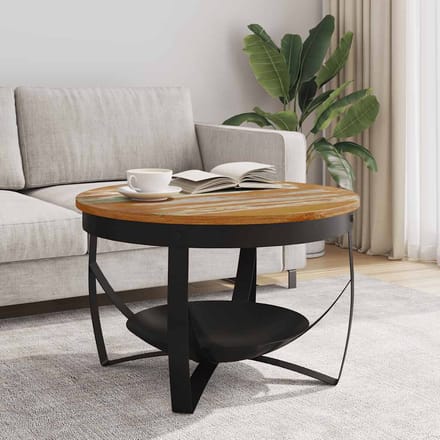 vidaXL - Salontafel - Ø - 68x43 - cm - massief - gerecycled - hout
