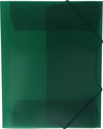 Exiton Elastomap - 3 stofkleppen - A4 - elastiek - extra stevig - transparant groen - 5 stuks