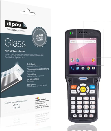 dipos – 2x Pantserfolie geschikt voor Unitech HT510A | 9H Screenprotector