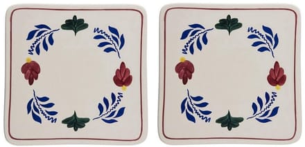 Boerenbont Pannen Onderzetter 20x20cm Aardewerk set van 2