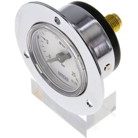 0..25 Bar Paneelmontage Manometer Staal/Messing 40 mm Klasse 2.5 (Voorflens) - MW02540SH-FP