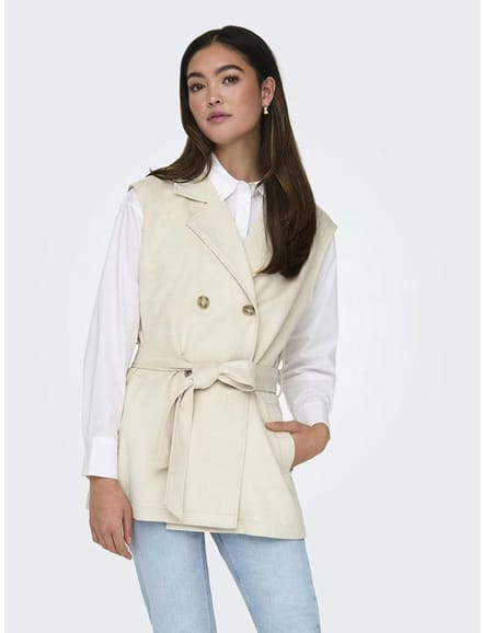 Only Diane Faux Vest Beige L Vrouw