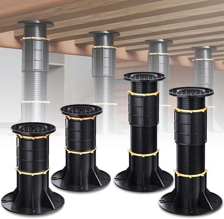 Bedsteun Poten - Middensteun Poten - Bedframe Verstevigen - Verstelbare Hoogte - 8.6-13 Inch - Zwart