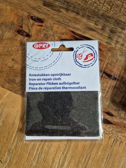 Kniestukken opstrijkbaar 3x dun zwart
