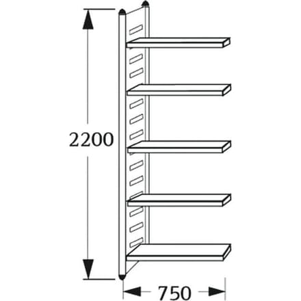 Tijdschriftenrek »M2 5 OH« 75 cm breed, 40 cm diep