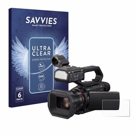 Savvies - Screenprotector voor Panasonic HC-X1500 - Folie Beschermfolie transparant 6 Stuks