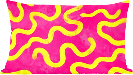 Sierkussens - Kussentjes Woonkamer - 60x40 cm - Lijn - Geel - Abstract